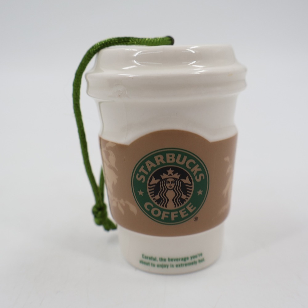 Starbucks Coffee Cup Ornament Unisex OS White Ceramic 2008 Holiday Mini Cup